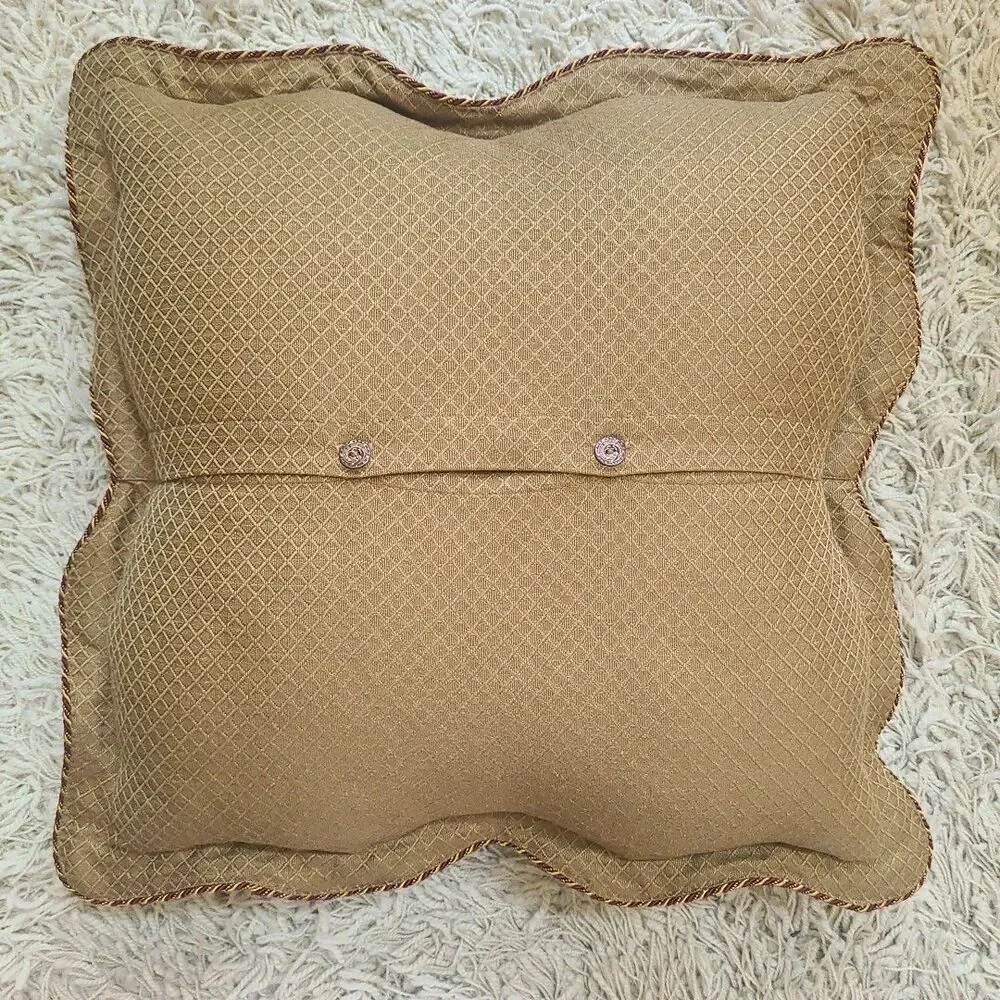 Sweet Dreams Neiman Marcus Square Decor Pillow Burgundy Brocade Animal Print